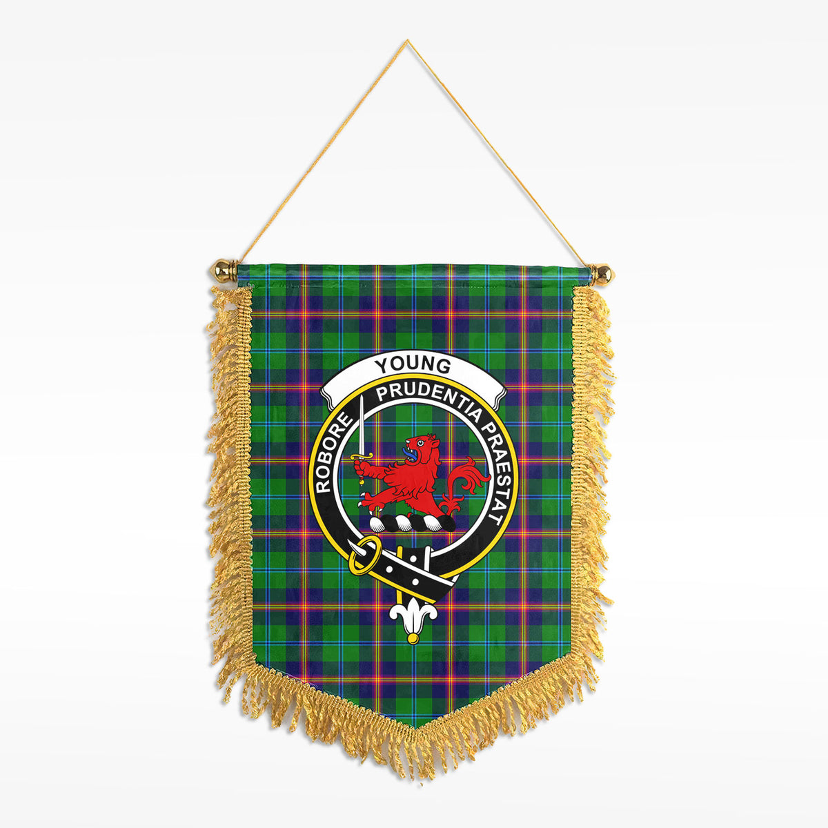 Young Modern Tartan Crest Wall Hanging Banner