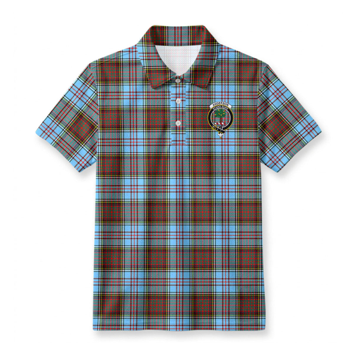 Anderson Ancient Tartan Crest Birdseye Mesh Polo Shirt