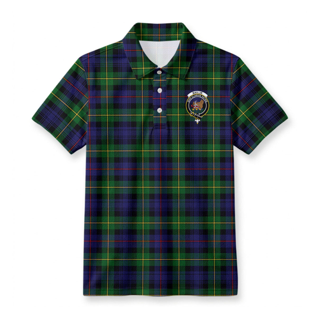 Baillie Tartan Crest Birdseye Mesh Polo Shirt