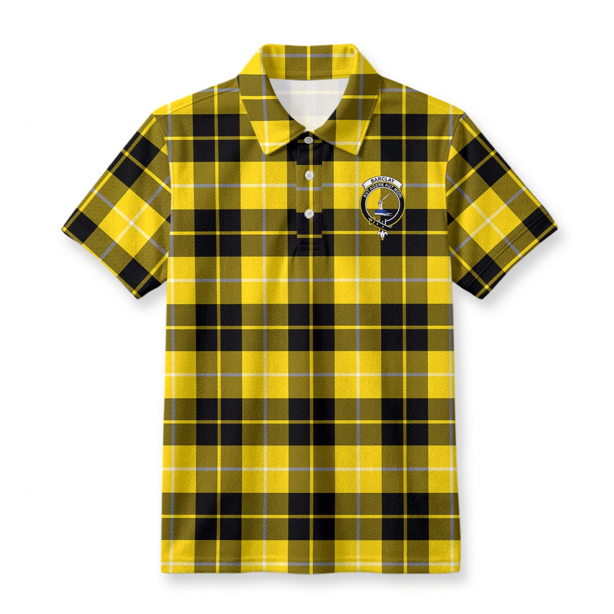 Barclay Dress Modern Tartan Crest Birdseye Mesh Polo Shirt