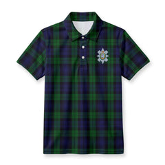 Black Watch Tartan Crest Birdseye Mesh Polo Shirt