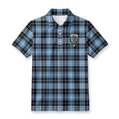 Clark Ancient Tartan Crest Birdseye Mesh Polo Shirt