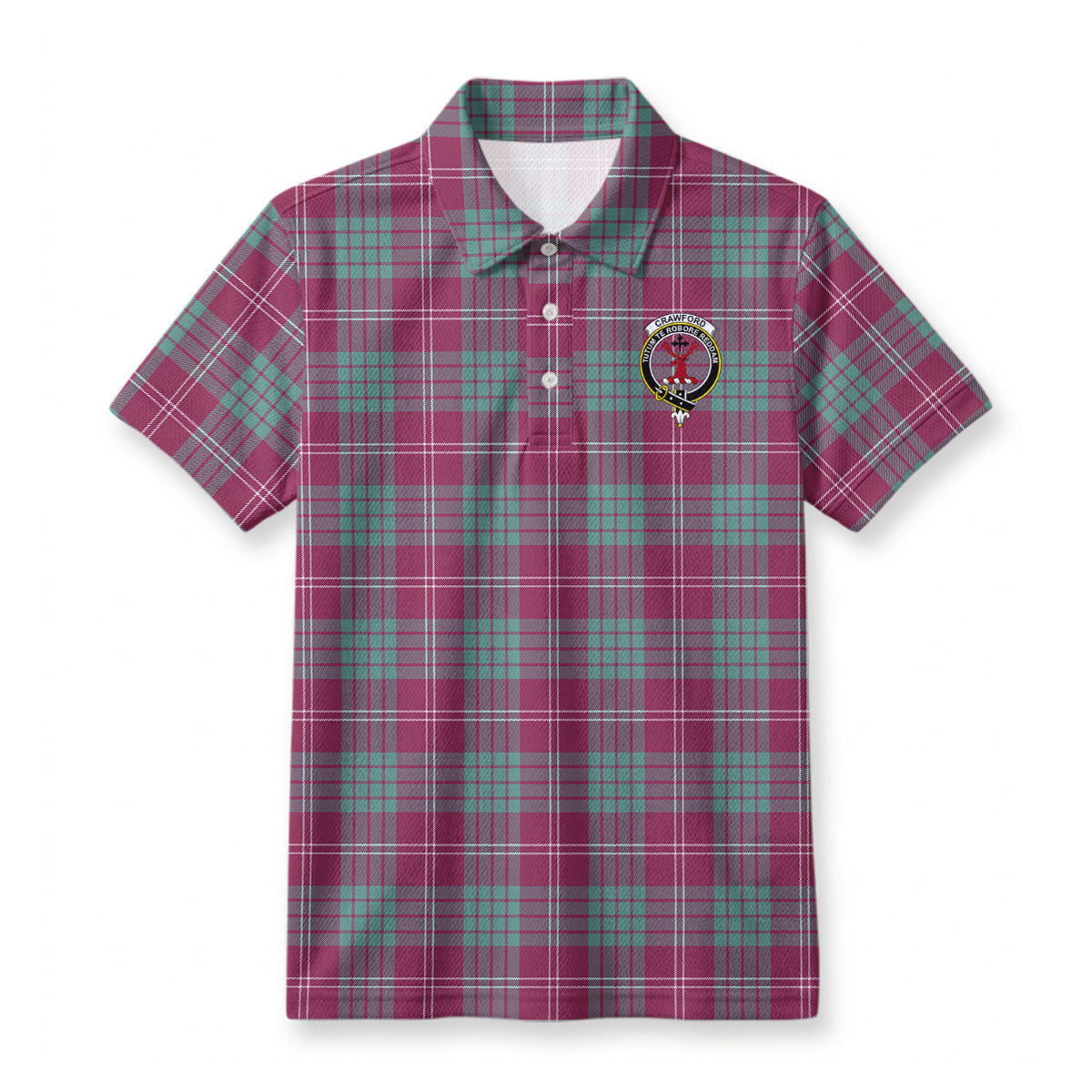 Crawford Ancient Tartan Crest Birdseye Mesh Polo Shirt