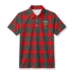 Cumming Modern Tartan Crest Birdseye Mesh Polo Shirt
