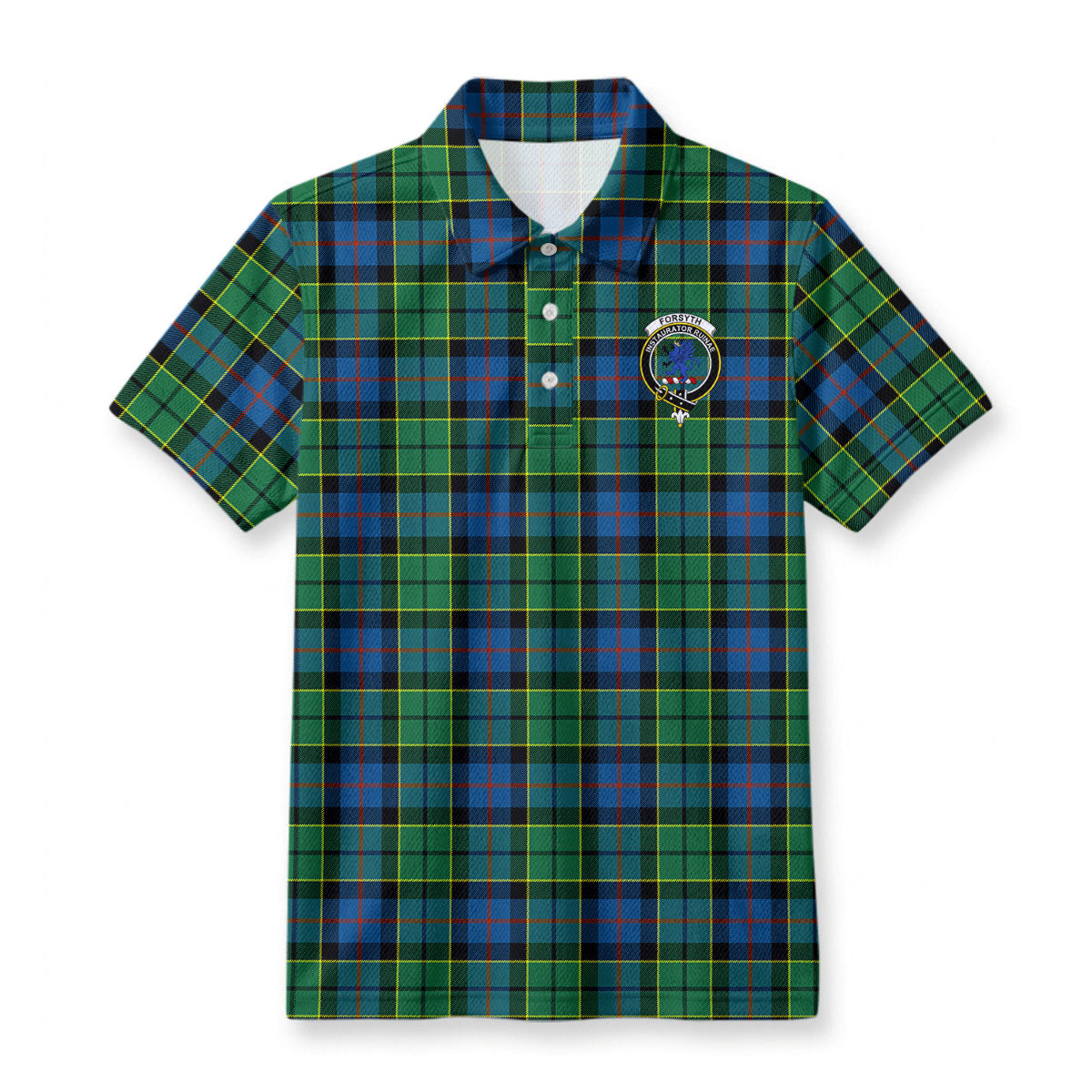 Forsyth Ancient Tartan Crest Birdseye Mesh Polo Shirt