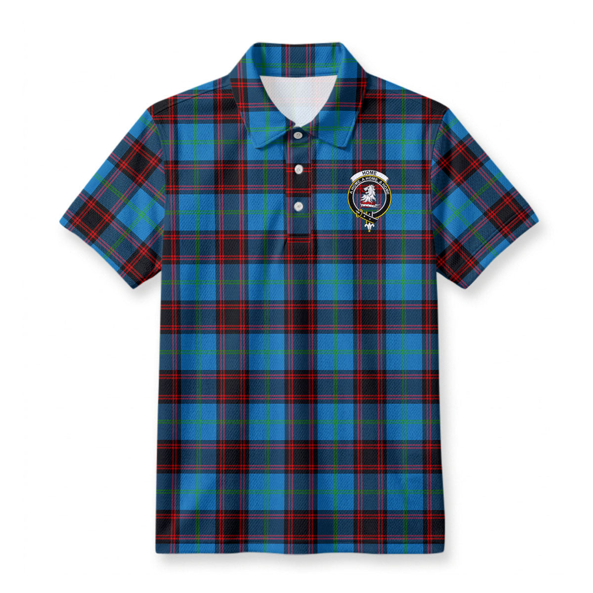 Home Ancient Tartan Crest Birdseye Mesh Polo Shirt