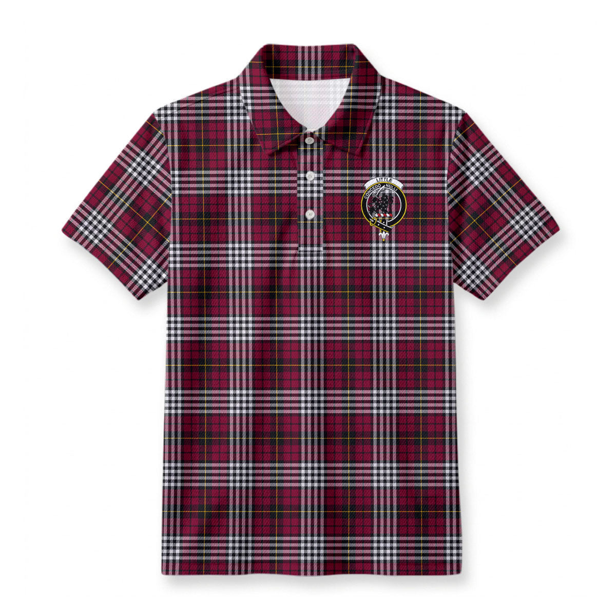 Little Tartan Crest Birdseye Mesh Polo Shirt