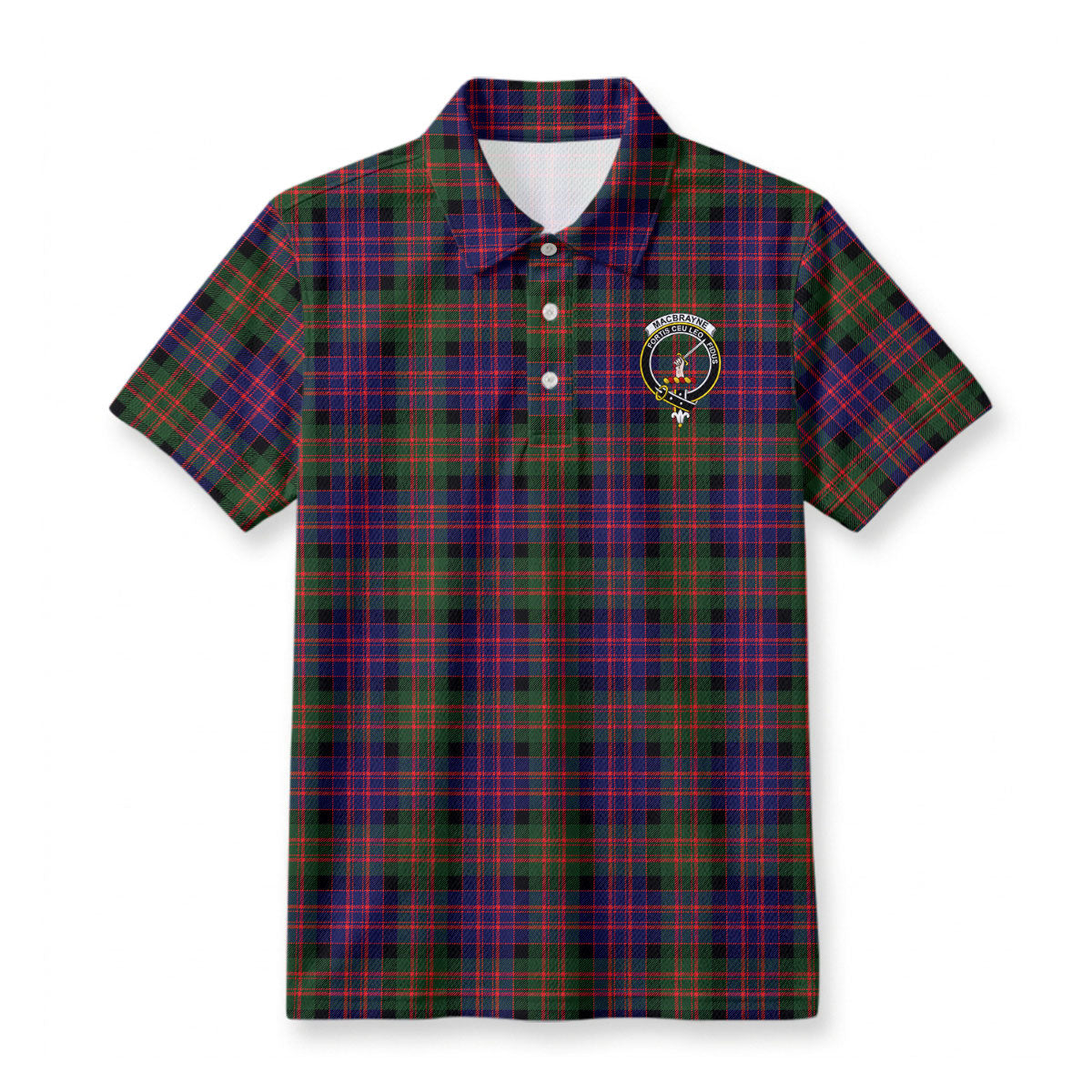 MacBrayne Tartan Crest Birdseye Mesh Polo Shirt