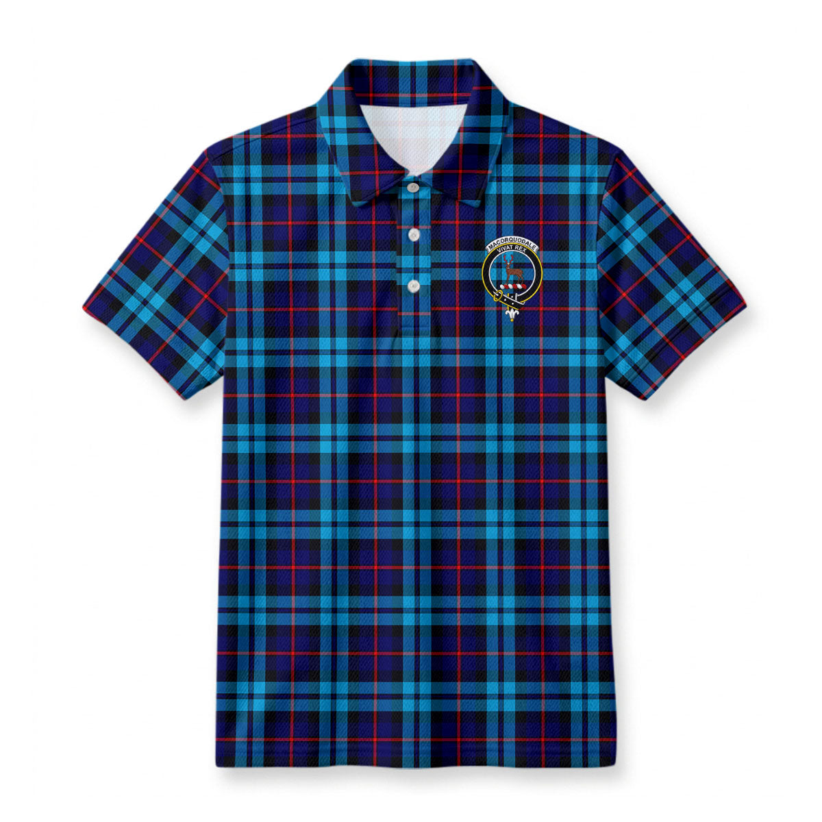 MacCorquodale Tartan Crest Birdseye Mesh Polo Shirt