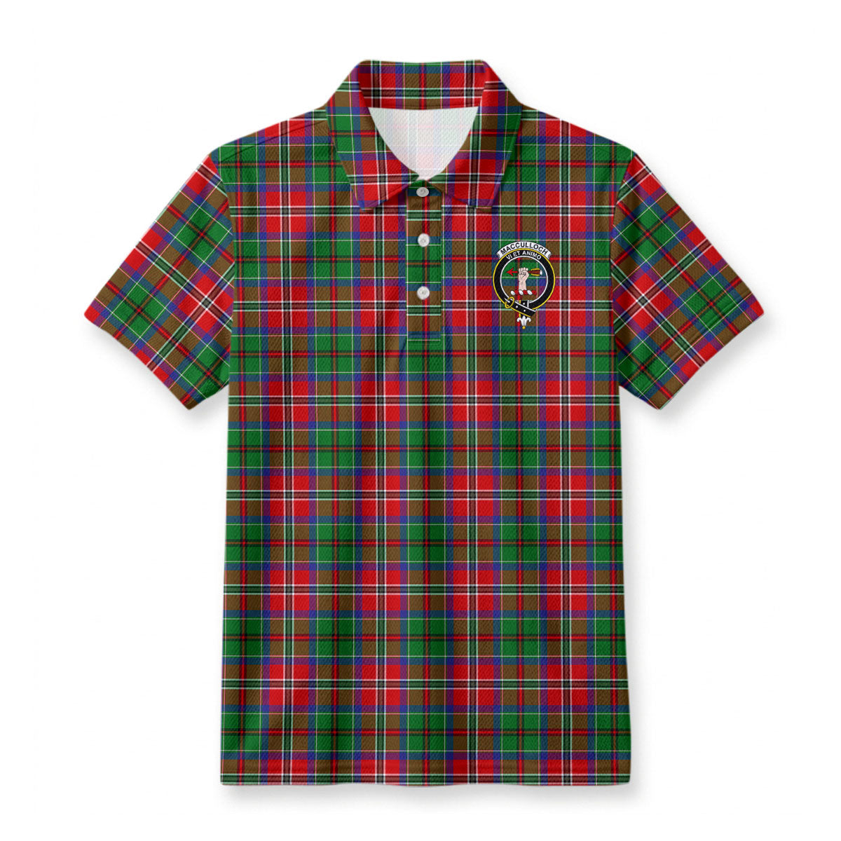 MacCulloch (McCulloch) Tartan Crest Birdseye Mesh Polo Shirt