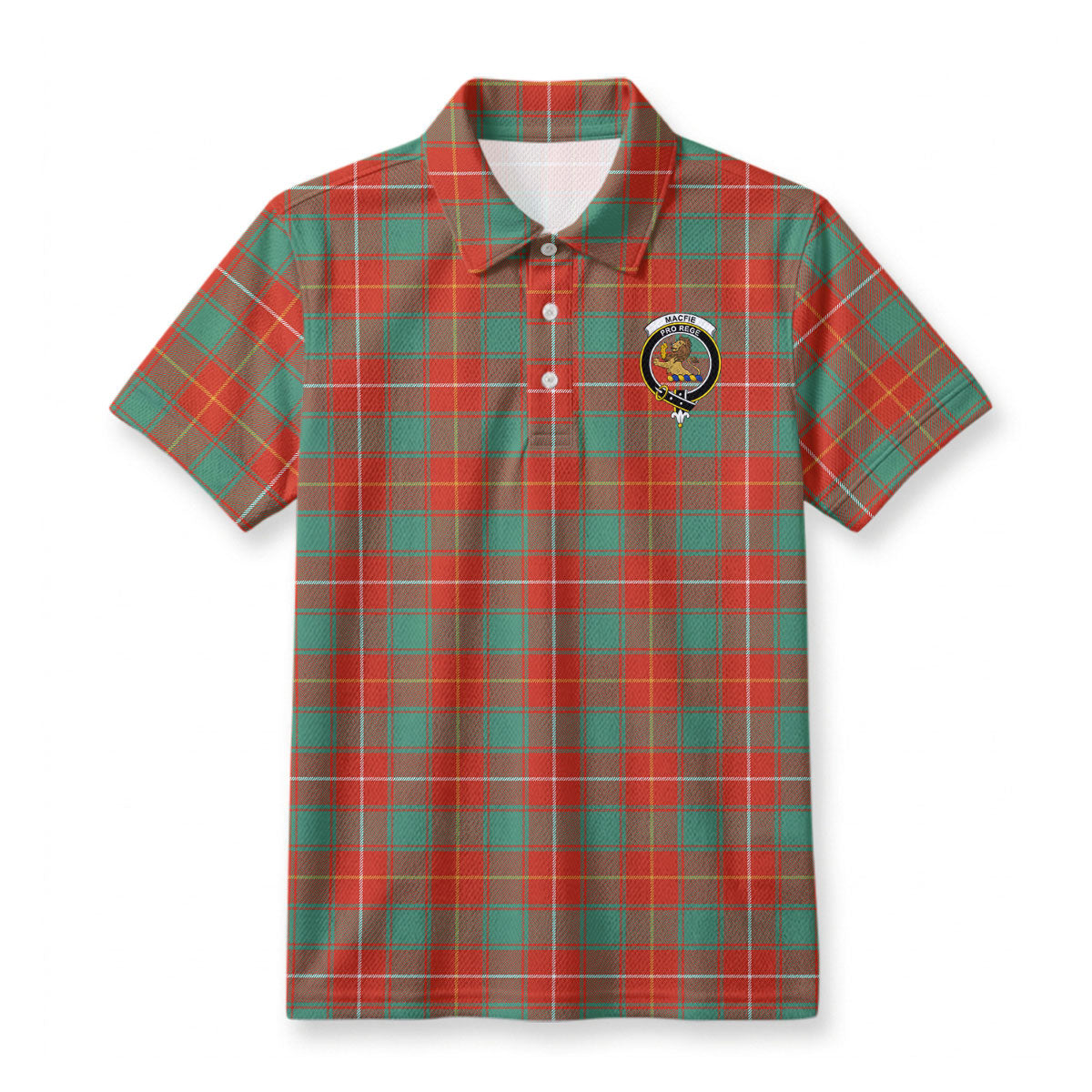 MacFie Ancient Tartan Crest Birdseye Mesh Polo Shirt