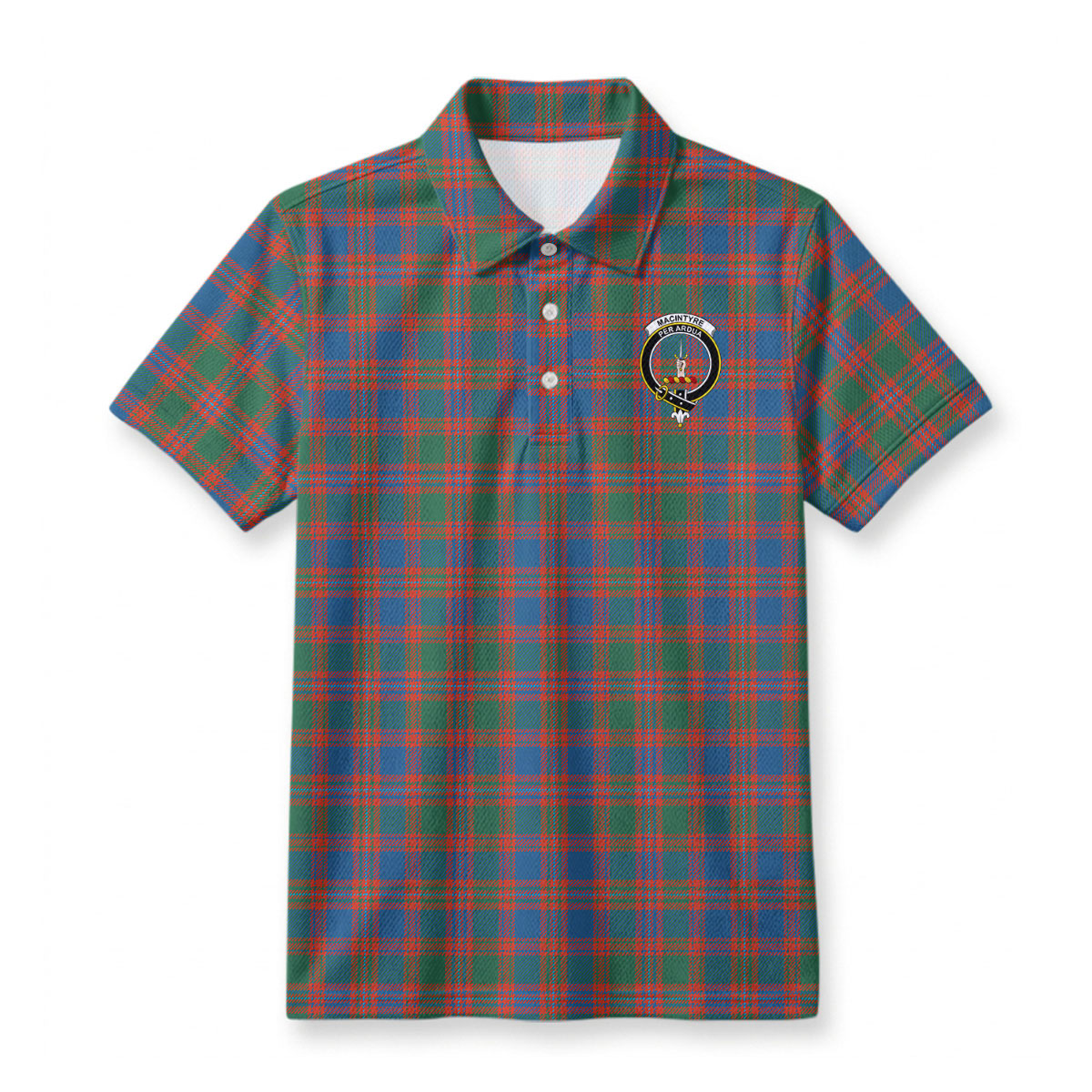 MacIntyre Ancient Tartan Crest Birdseye Mesh Polo Shirt