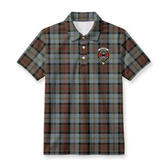 MacLeod of Harris Weathered Tartan Crest Birdseye Mesh Polo Shirt