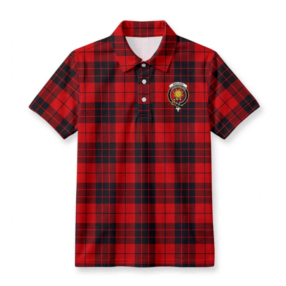 MacLeod of Raasay Tartan Crest Birdseye Mesh Polo Shirt