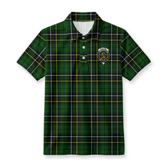 McAlpine Modern Tartan Crest Birdseye Mesh Polo Shirt