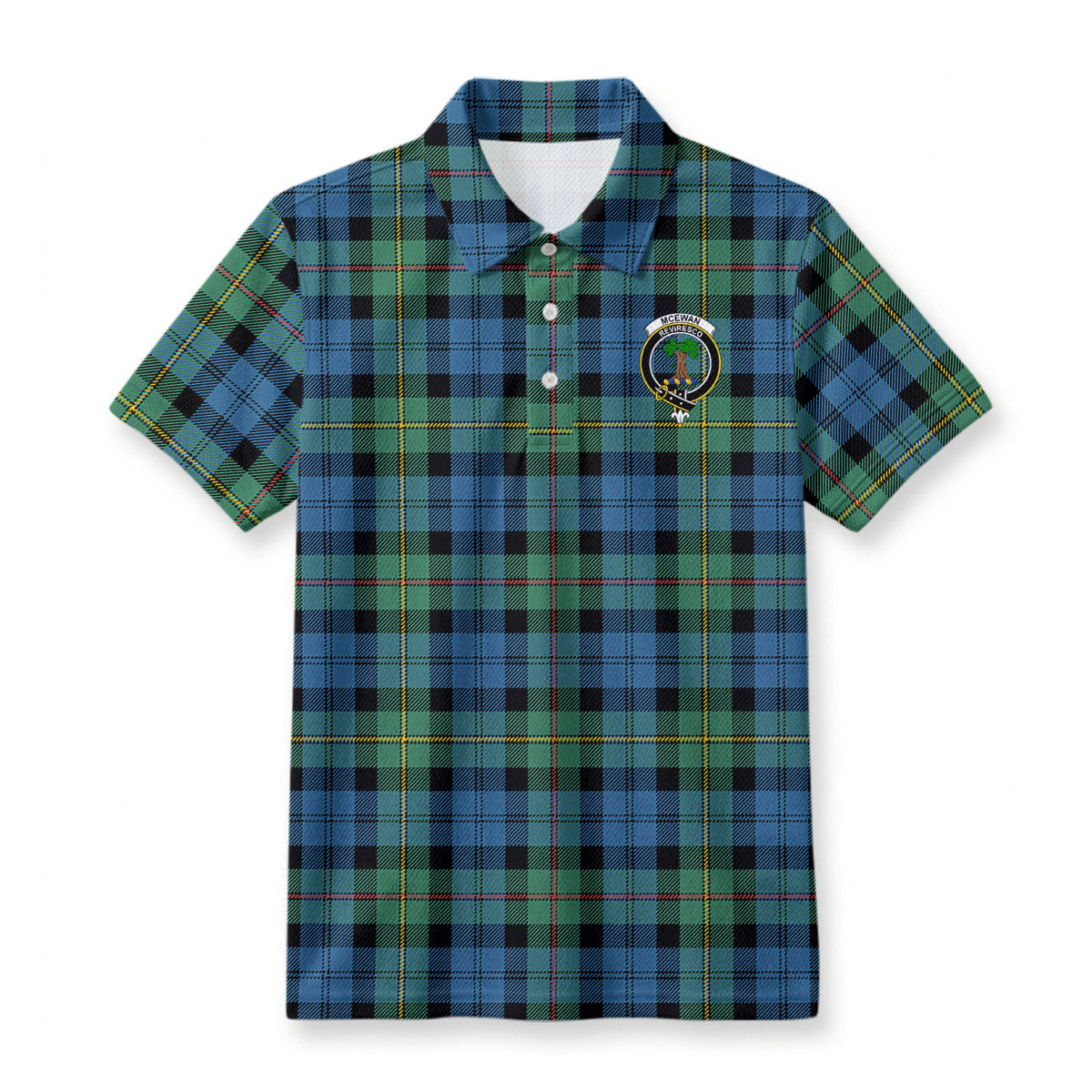 McEwan Ancient Tartan Crest Birdseye Mesh Polo Shirt