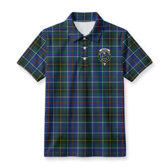 McInnes Modern Tartan Crest Birdseye Mesh Polo Shirt