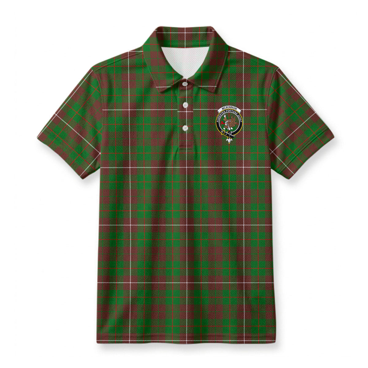McKinnon Hunting Modern Tartan Crest Birdseye Mesh Polo Shirt