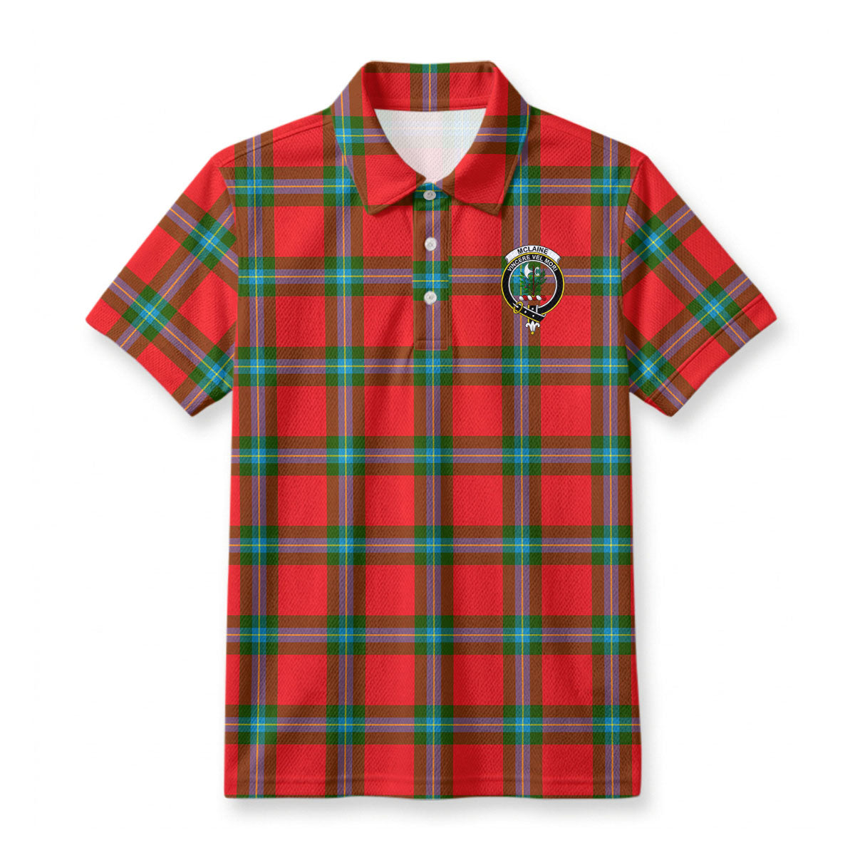 McLaine of Loch Buie Tartan Crest Birdseye Mesh Polo Shirt