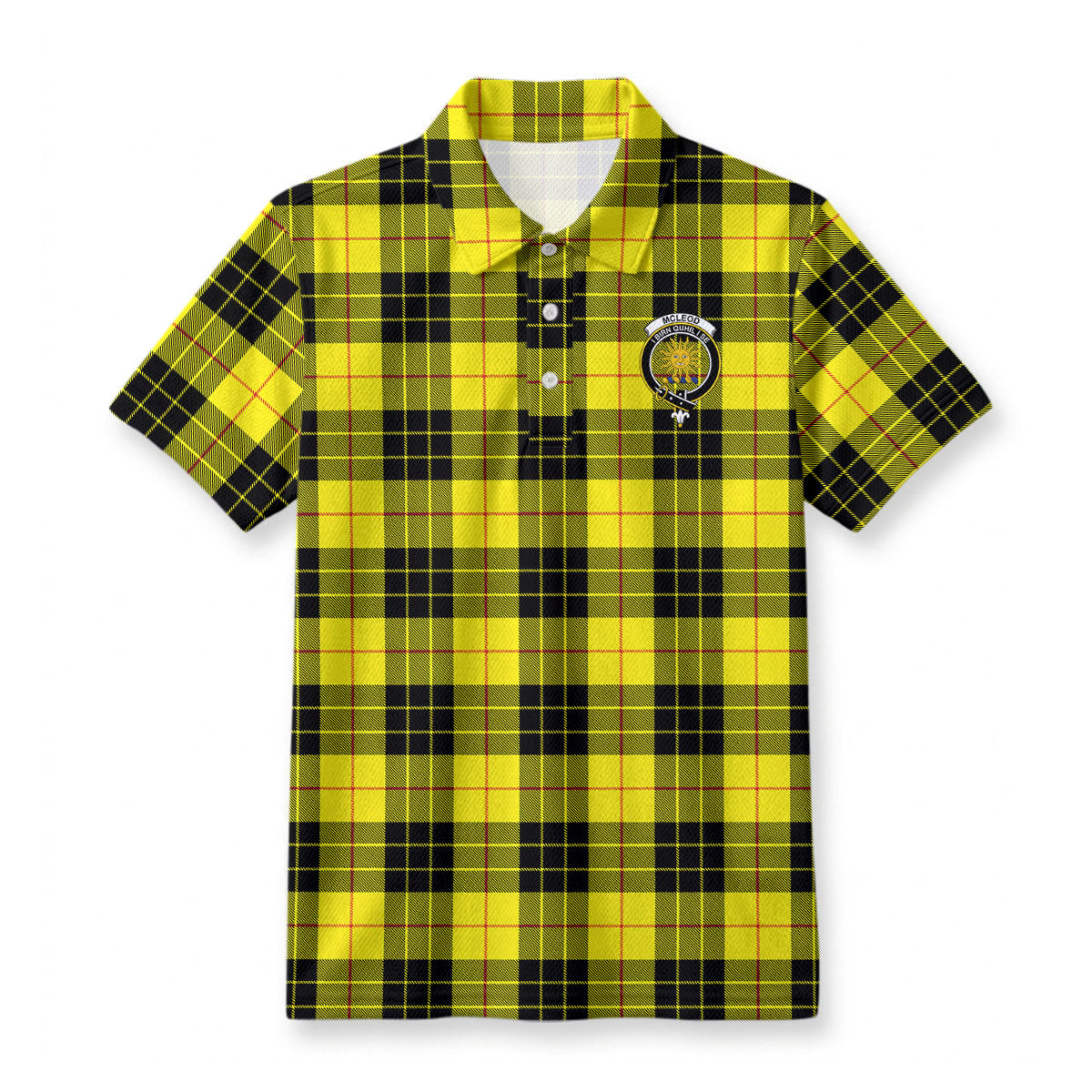 McLeod of Lewis Modern Tartan Crest Birdseye Mesh Polo Shirt