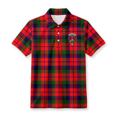McNaughton Modern Tartan Crest Birdseye Mesh Polo Shirt