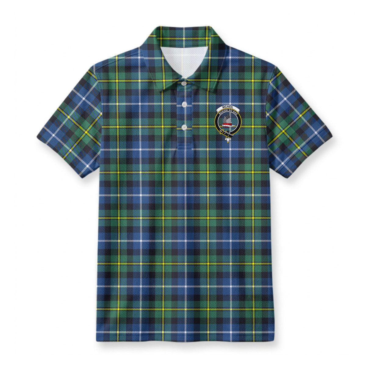 McNeil of Barra Ancient Tartan Crest Birdseye Mesh Polo Shirt