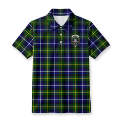 McNeil of Barra Modern Tartan Crest Birdseye Mesh Polo Shirt