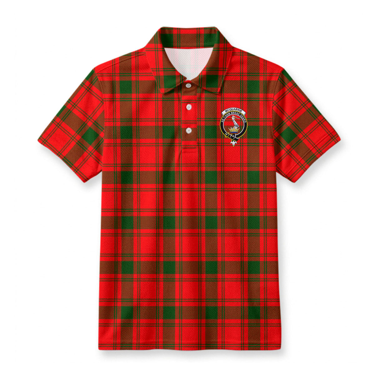 McQuarrie Tartan Crest Birdseye Mesh Polo Shirt