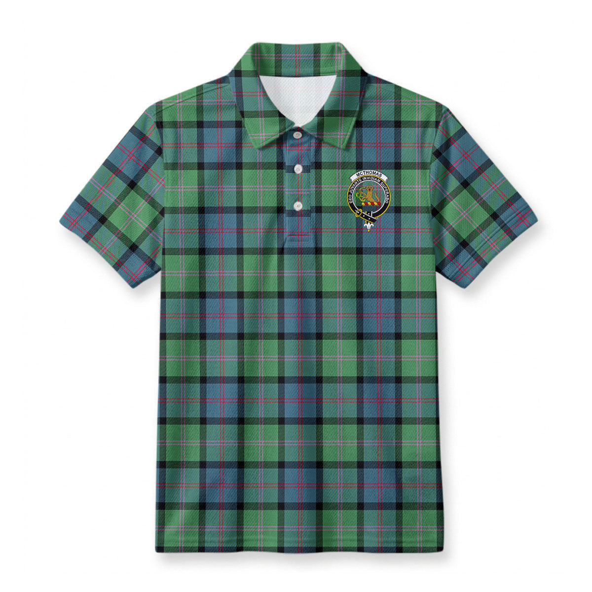 McThomas Ancient Tartan Crest Birdseye Mesh Polo Shirt