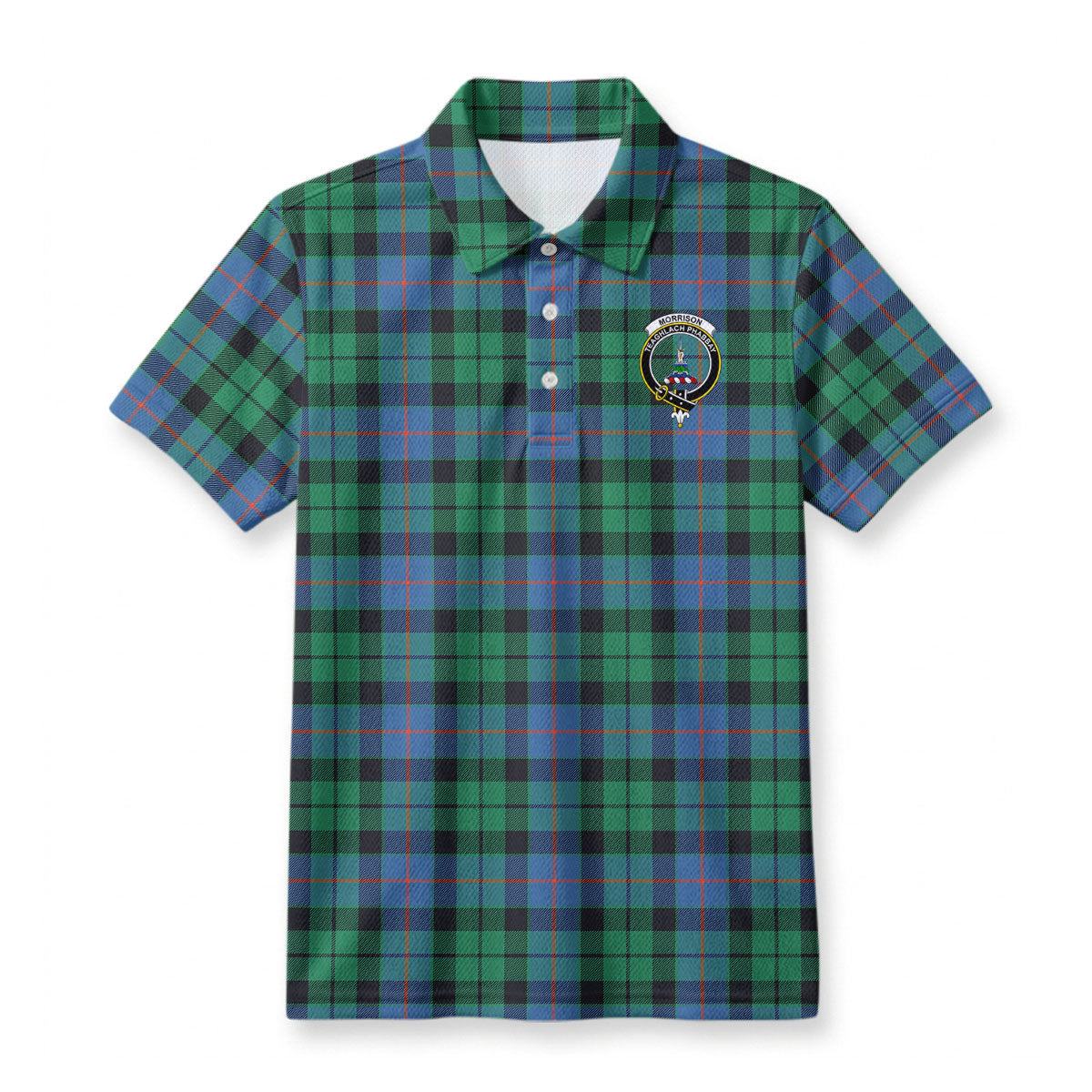 Morrison Ancient Tartan Crest Birdseye Mesh Polo Shirt