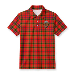 Munro Modern Tartan Crest Birdseye Mesh Polo Shirt