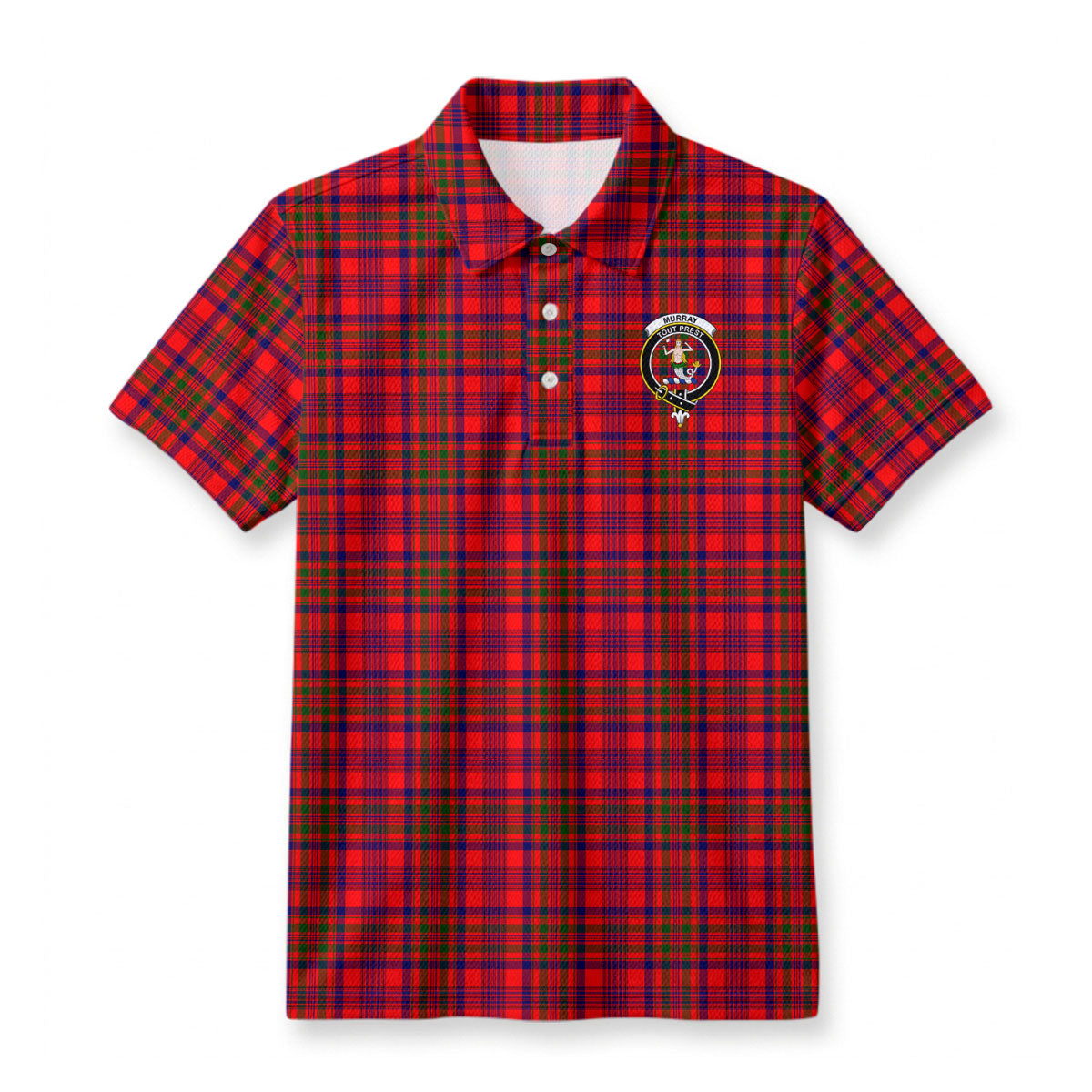 Murray (of Dysart) Tartan Crest Birdseye Mesh Polo Shirt