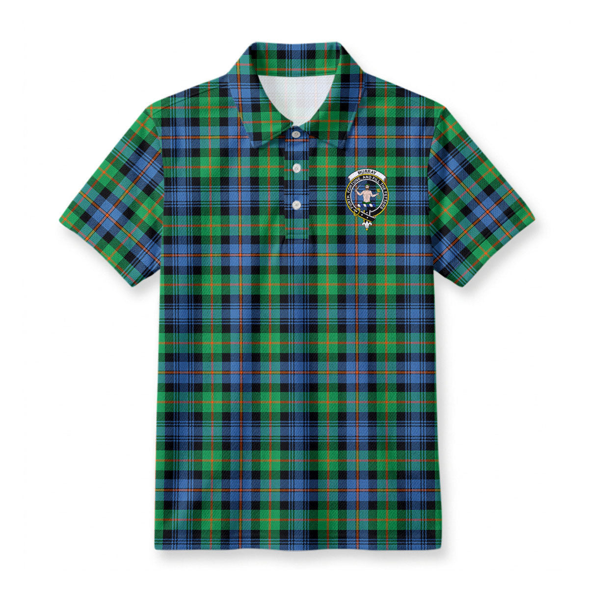 Murray of Atholl Ancient Tartan Crest Birdseye Mesh Polo Shirt