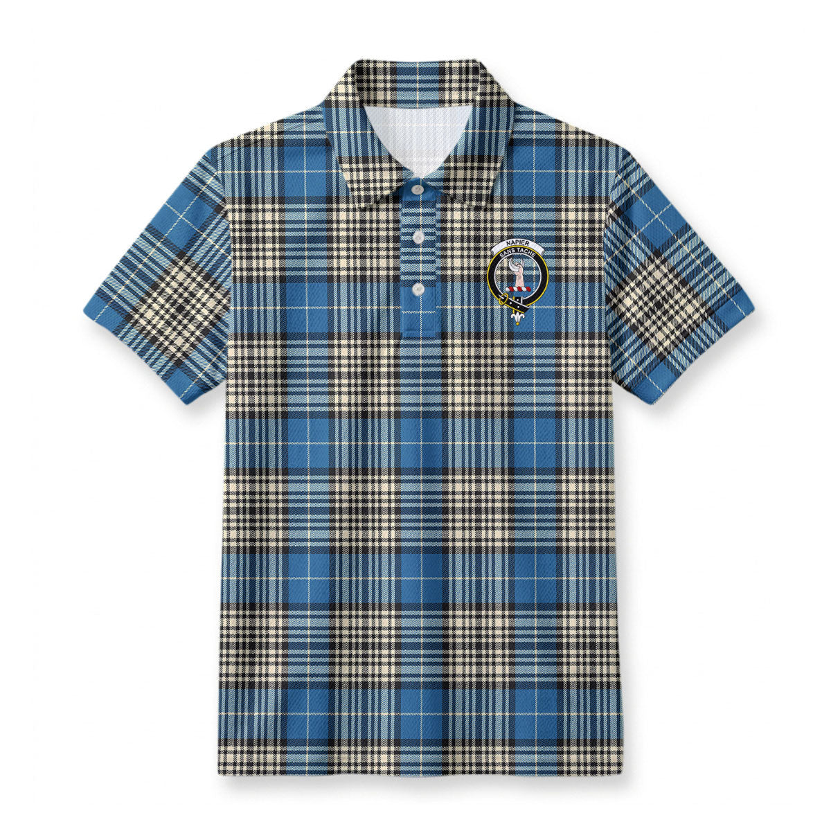 Napier Ancient Tartan Crest Birdseye Mesh Polo Shirt