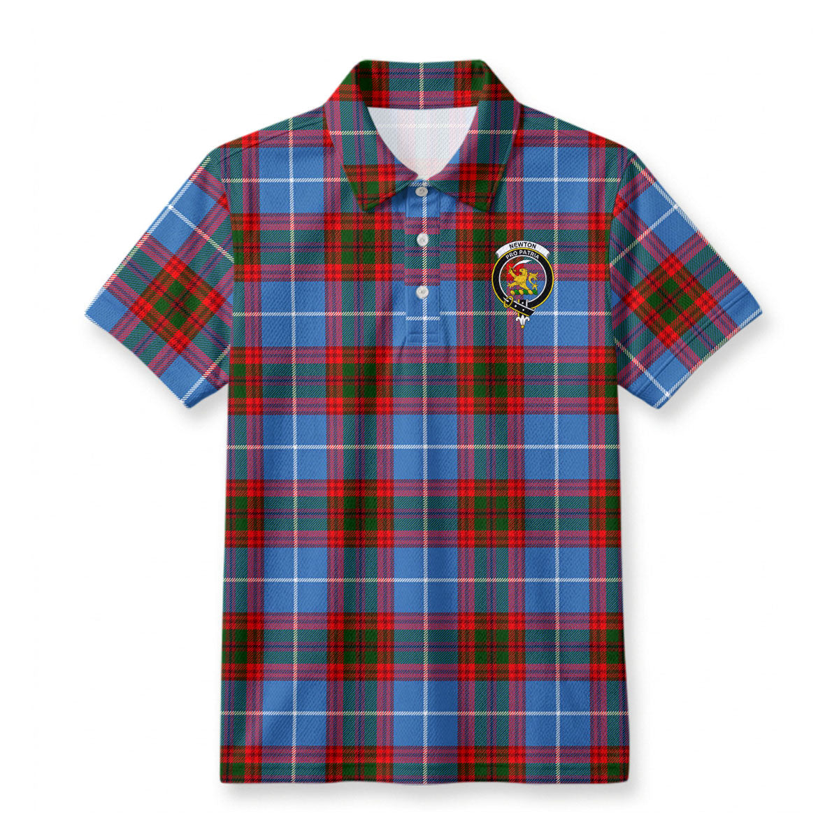 Newton Tartan Crest Birdseye Mesh Polo Shirt