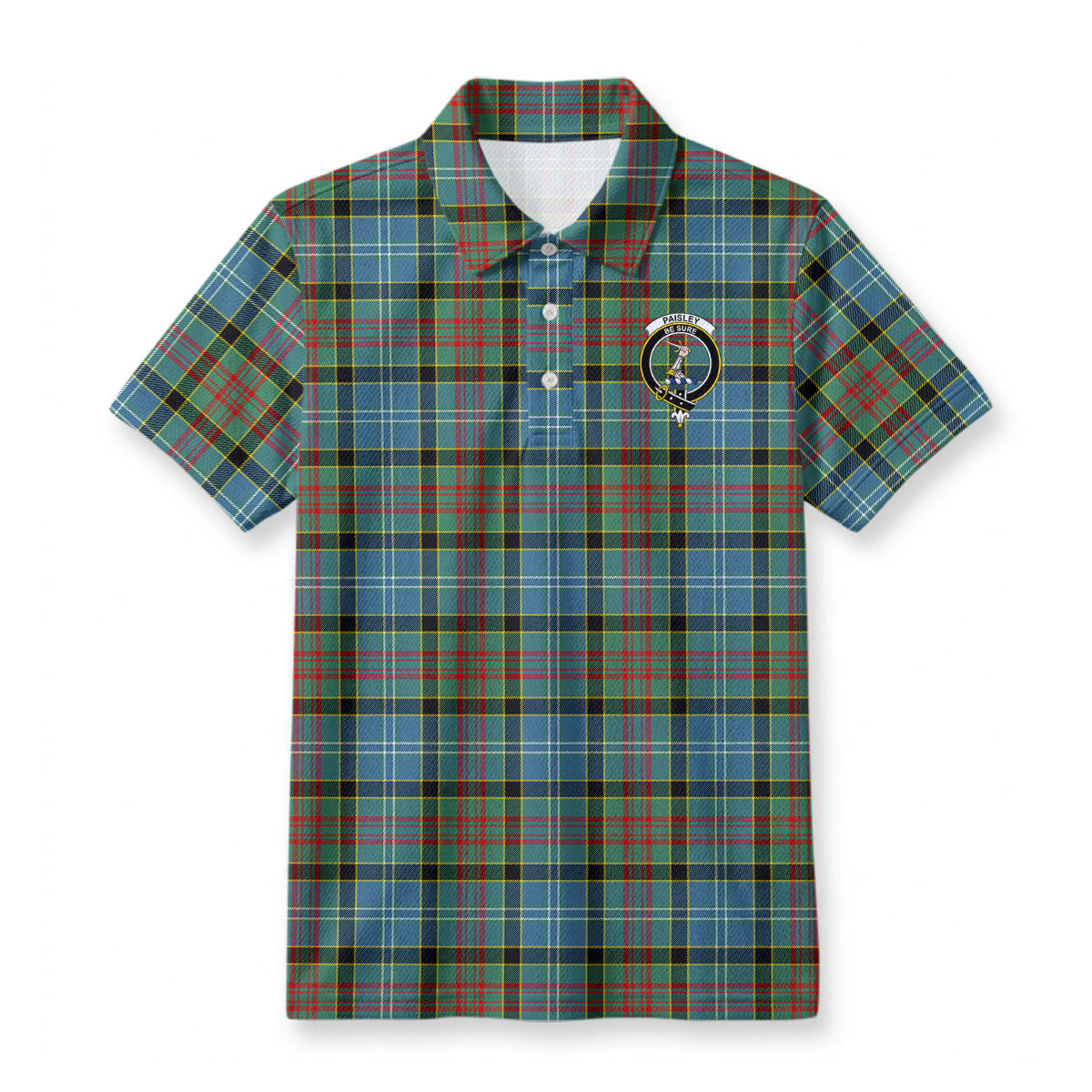 Paisley District Tartan Crest Birdseye Mesh Polo Shirt