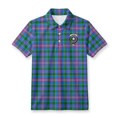 Pitcairn Hunting Tartan Crest Birdseye Mesh Polo Shirt