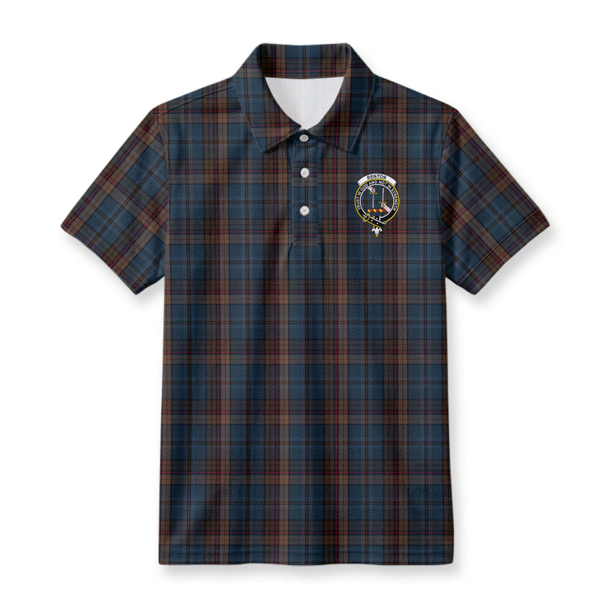 Renton Tartan Crest Birdseye Mesh Polo Shirt