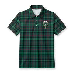 Ross Hunting Modern Tartan Crest Birdseye Mesh Polo Shirt