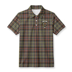 Scott Green Weathered Tartan Crest Birdseye Mesh Polo Shirt