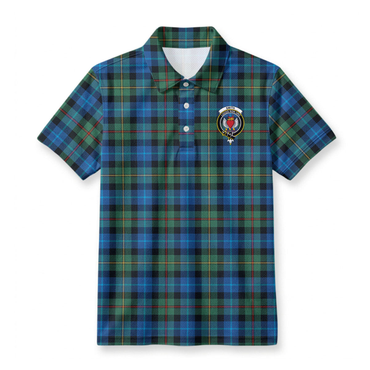 Smith Ancient Tartan Crest Birdseye Mesh Polo Shirt