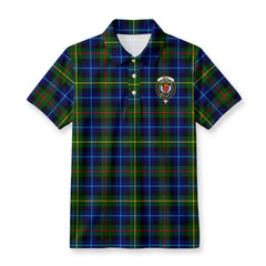Smith Modern Tartan Crest Birdseye Mesh Polo Shirt