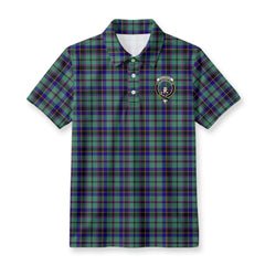 Stevenson Tartan Crest Birdseye Mesh Polo Shirt