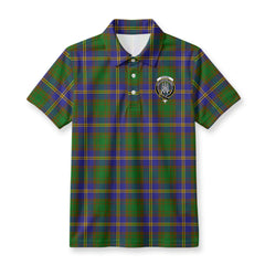 Strang (or Strange) Tartan Crest Birdseye Mesh Polo Shirt