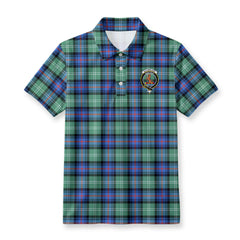 Sutherland Old Ancient Tartan Crest Birdseye Mesh Polo Shirt