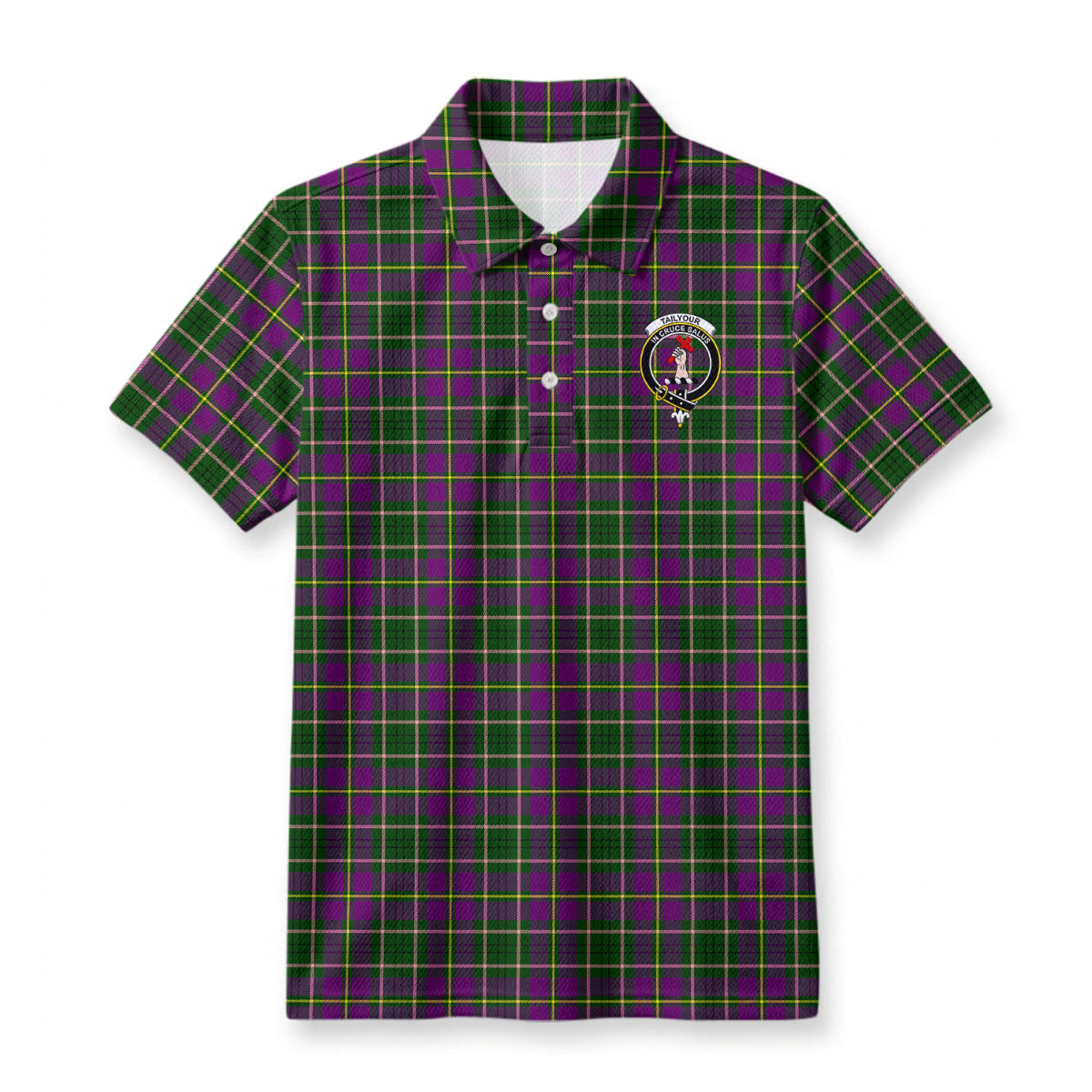 Tailyour (or Taylor) Tartan Crest Birdseye Mesh Polo Shirt