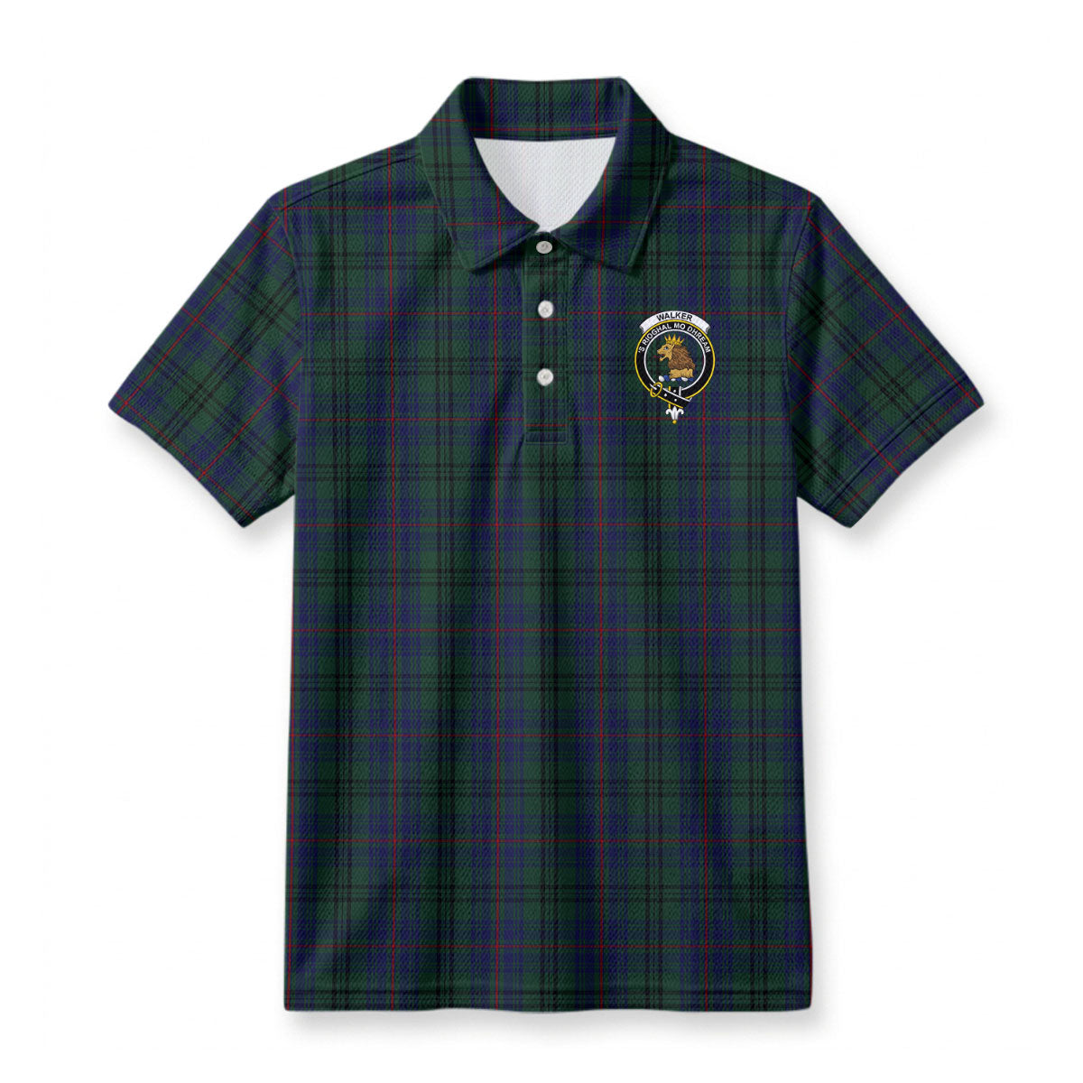 Walker Hunting Tartan Crest Birdseye Mesh Polo Shirt