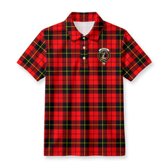 Wallace Hunting Red Tartan Crest Birdseye Mesh Polo Shirt