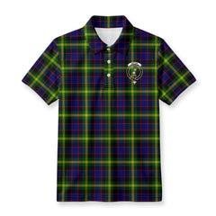 Watson Modern Tartan Crest Birdseye Mesh Polo Shirt