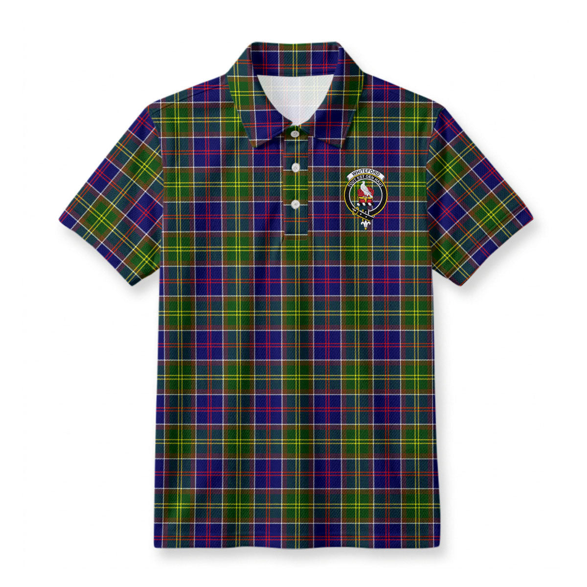 Whiteford Tartan Crest Birdseye Mesh Polo Shirt